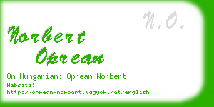 norbert oprean business card